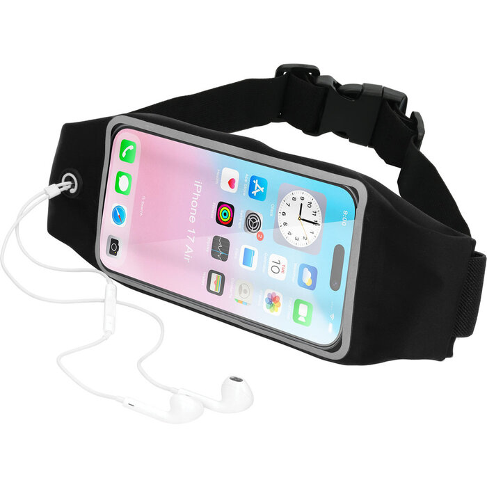 Mobiparts Mobiparts Comfort Fit Sport Belt voor iPhone - Hardloopband Zwart