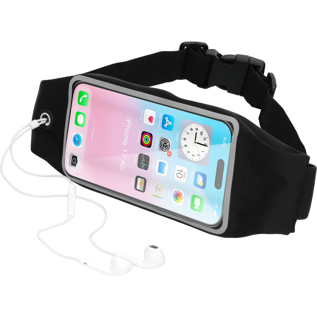 Mobiparts Mobiparts Comfort Fit Sport Belt voor iPhone - Hardloopband Zwart