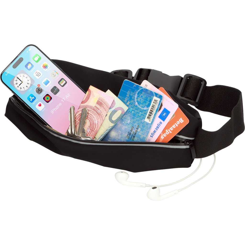 Mobiparts Mobiparts Comfort Fit Sport Belt voor iPhone - Hardloopband Zwart