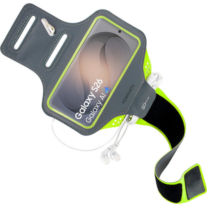 Mobiparts Mobiparts Comfort Fit Sport Armband Samsung Galaxy S26 Neon Green