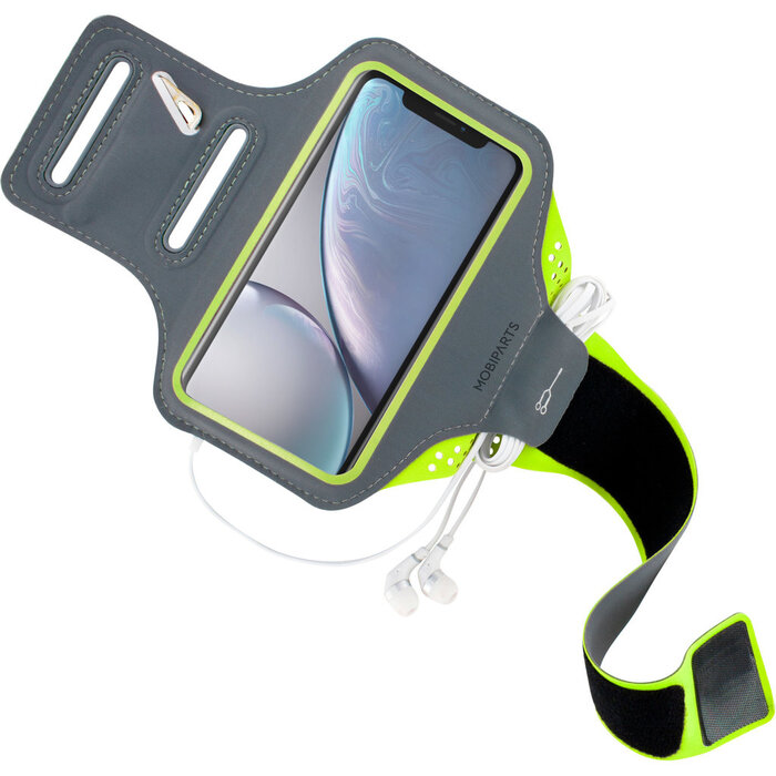 Mobiparts Mobiparts Comfort Fit Sport Armband voor iPhone XR - Neon Groen