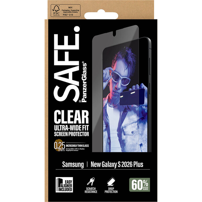 SAFE by PanzerGlass SAFE by PanzerGlass Screenprotector voor Samsung Galaxy S26 Plus - Ultra-Wide-Fit