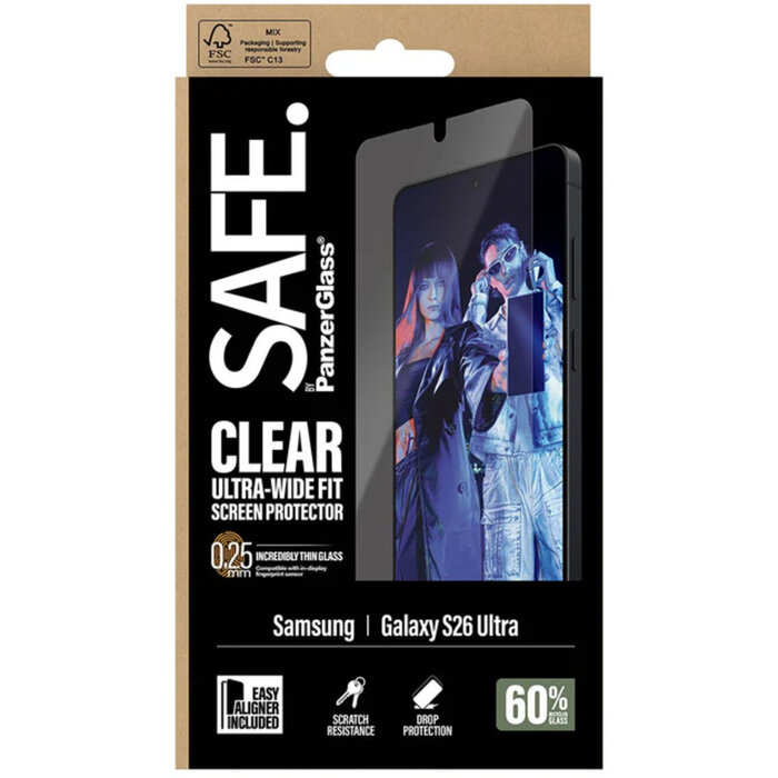 SAFE by PanzerGlass SAFE by PanzerGlass Screenprotector voor Samsung Galaxy S26 Ultra - Ultra-Wide-Fit