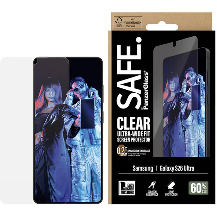 SAFE by PanzerGlass SAFE by PanzerGlass Screenprotector voor Samsung Galaxy S26 Ultra - Ultra-Wide-Fit