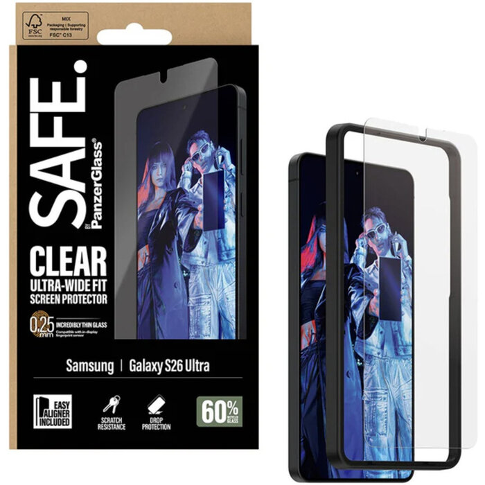 SAFE by PanzerGlass SAFE by PanzerGlass Screenprotector voor Samsung Galaxy S26 Ultra - Ultra-Wide-Fit