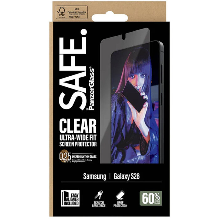 SAFE by PanzerGlass SAFE by PanzerGlass Screenprotector Samsung Galaxy S26 - Gehard Glas