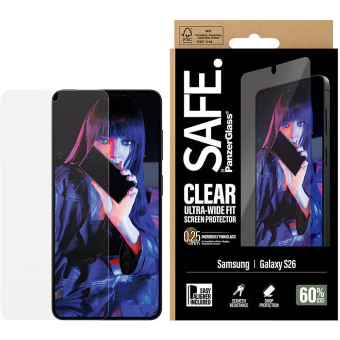 SAFE by PanzerGlass SAFE by PanzerGlass Screenprotector Samsung Galaxy S26 - Gehard Glas