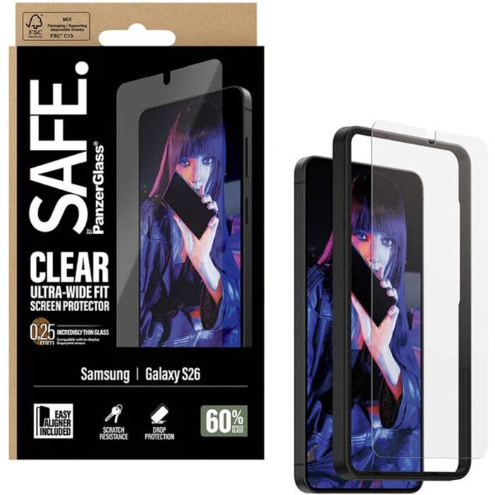 SAFE by PanzerGlass SAFE by PanzerGlass Screenprotector Samsung Galaxy S26 - Gehard Glas