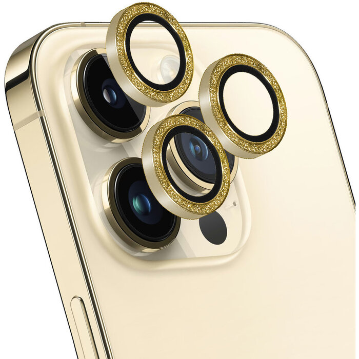 Mobiparts Mobiparts Camera Lens Protector iPhone 14 Pro / Max - Glitter Gold