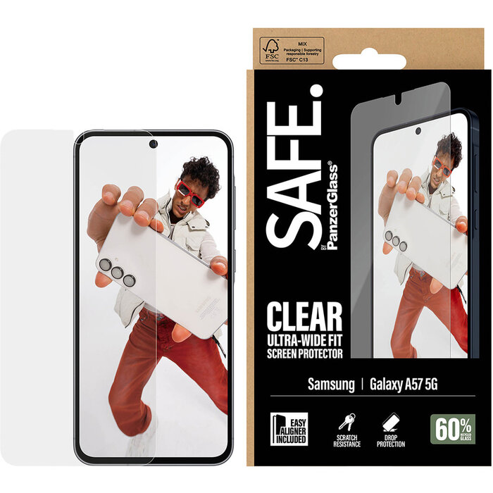 SAFE by PanzerGlass SAFE by PanzerGlass Screenprotector voor Samsung Galaxy A57 5G - Ultra-Wide-Fit
