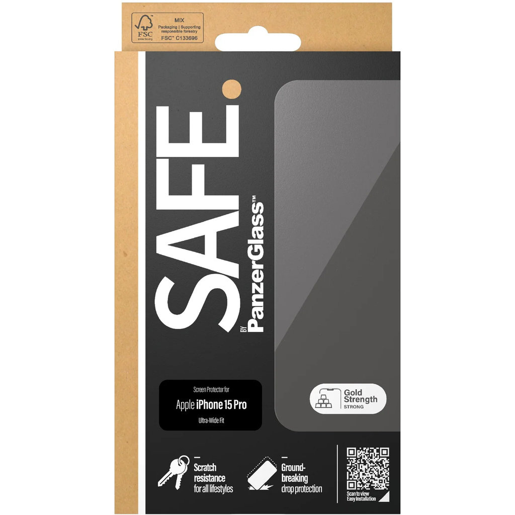 SAFE by PanzerGlass SAFE by PanzerGlass Screenprotector - Apple iPhone 15 Pro - Gehard Glas