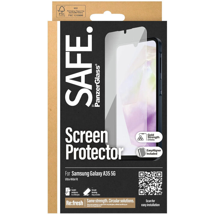 SAFE by PanzerGlass SAFE by PanzerGlass Screenprotector Samsung Galaxy A35 5G - Gehard Glas
