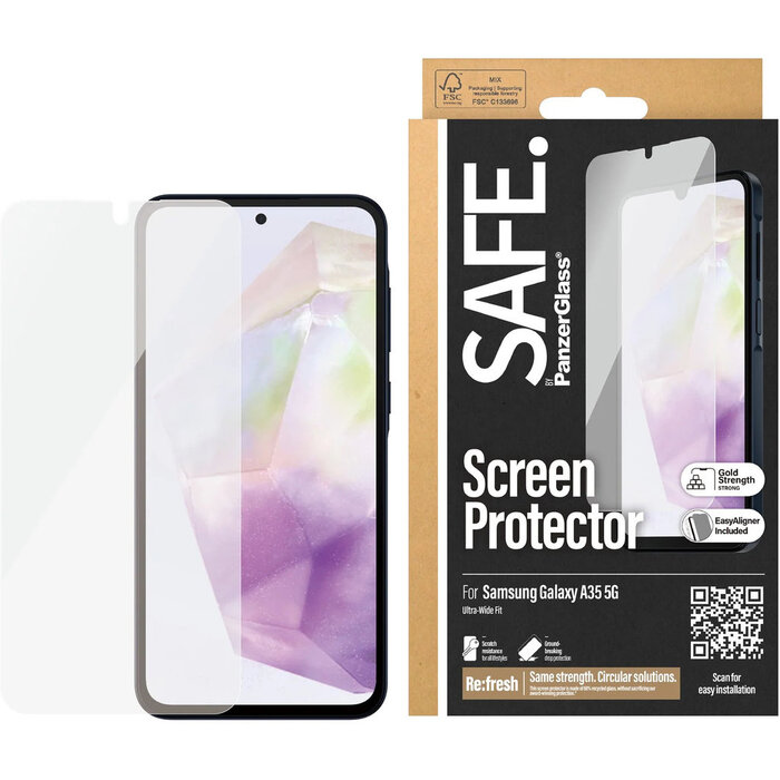 SAFE by PanzerGlass SAFE by PanzerGlass Screenprotector Samsung Galaxy A35 5G - Gehard Glas