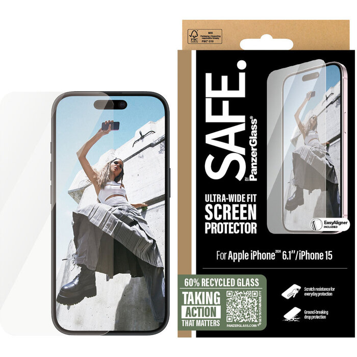 SAFE by PanzerGlass SAFE by PanzerGlass Screenprotector voor Apple iPhone 16 / 15