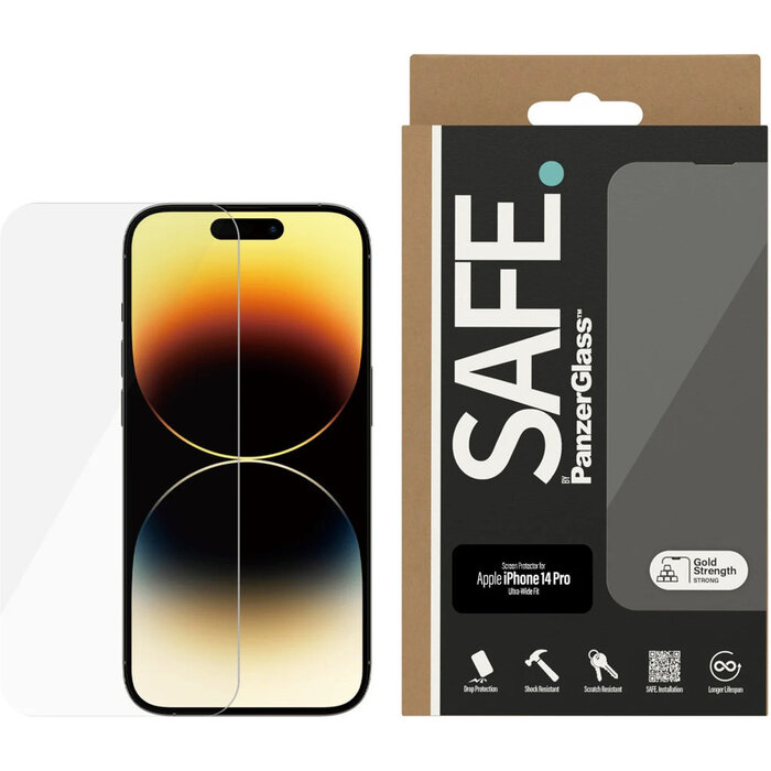 SAFE by PanzerGlass SAFE by PanzerGlass Screenprotector voor Apple iPhone 14 Pro - Ultra-Wide-Fit