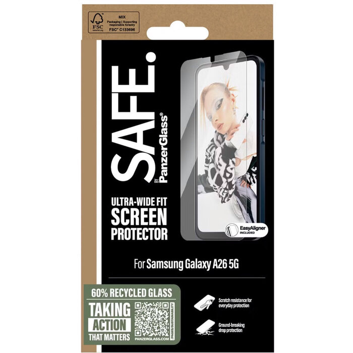 SAFE by PanzerGlass SAFE by PanzerGlass Ultra-Wide-Fit Screenprotector voor Samsung Galaxy A26