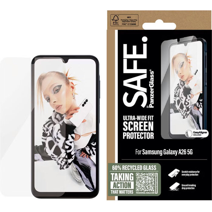 SAFE by PanzerGlass SAFE by PanzerGlass Ultra-Wide-Fit Screenprotector voor Samsung Galaxy A26