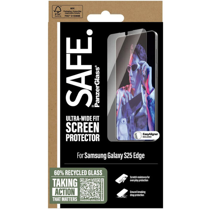 SAFE by PanzerGlass SAFE by Panzerglass Samsung Galaxy S25 Edge - Ultra-Wide-Fit