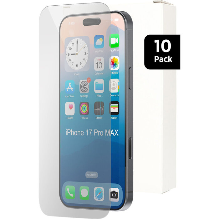 Mobiparts Mobiparts Tempered Glass iPhone 17 Pro Max Screenprotector - 10 Stuks