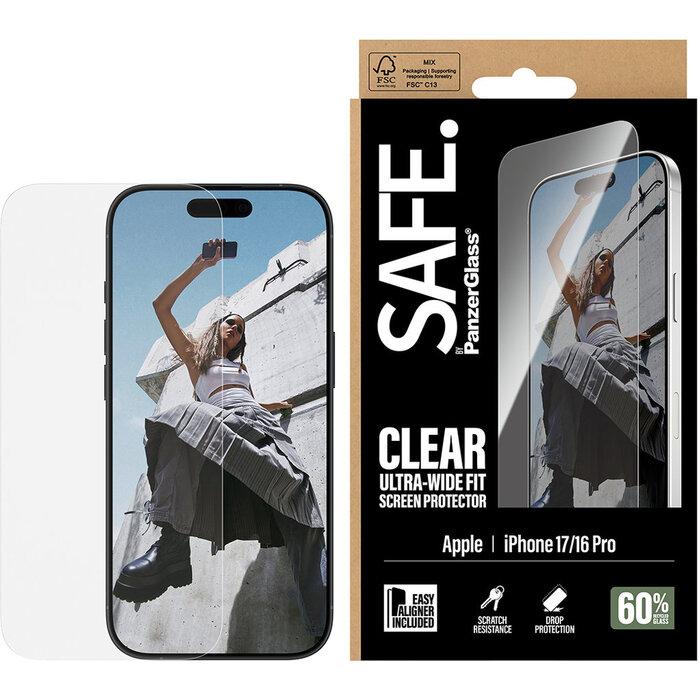 SAFE by PanzerGlass SAFE by PanzerGlass Screenprotector voor Apple iPhone 17 & iPhone 16 Pro
