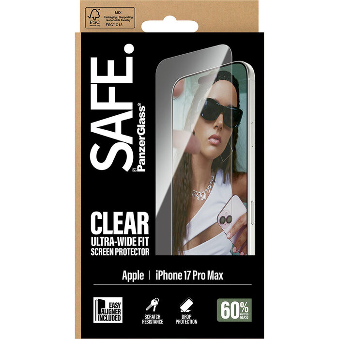 SAFE by PanzerGlass SAFE by PanzerGlass Screenprotector voor Apple iPhone 17 Pro Max - Ultra-Wide-Fit