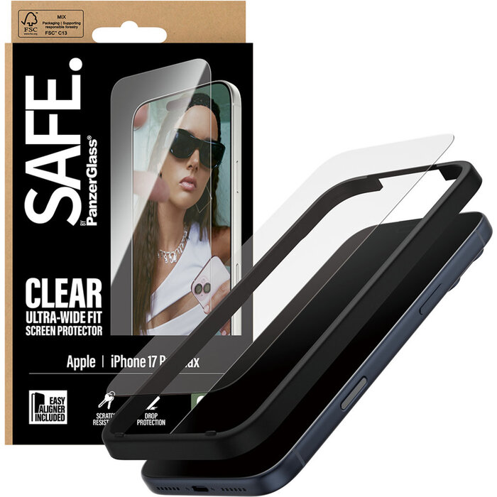 SAFE by PanzerGlass SAFE by PanzerGlass Screenprotector voor Apple iPhone 17 Pro Max - Ultra-Wide-Fit