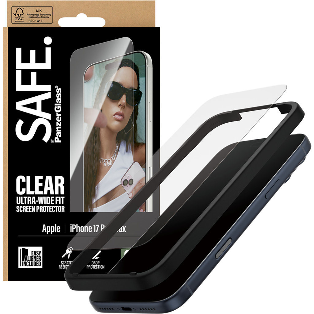 SAFE by PanzerGlass SAFE by PanzerGlass Screenprotector voor Apple iPhone 17 Pro Max - Ultra-Wide-Fit