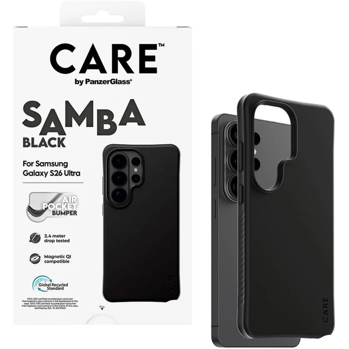 CARE by PanzerGlass PanzerGlass Samba Case voor Samsung Galaxy S26 Ultra - Zwart (Qi)