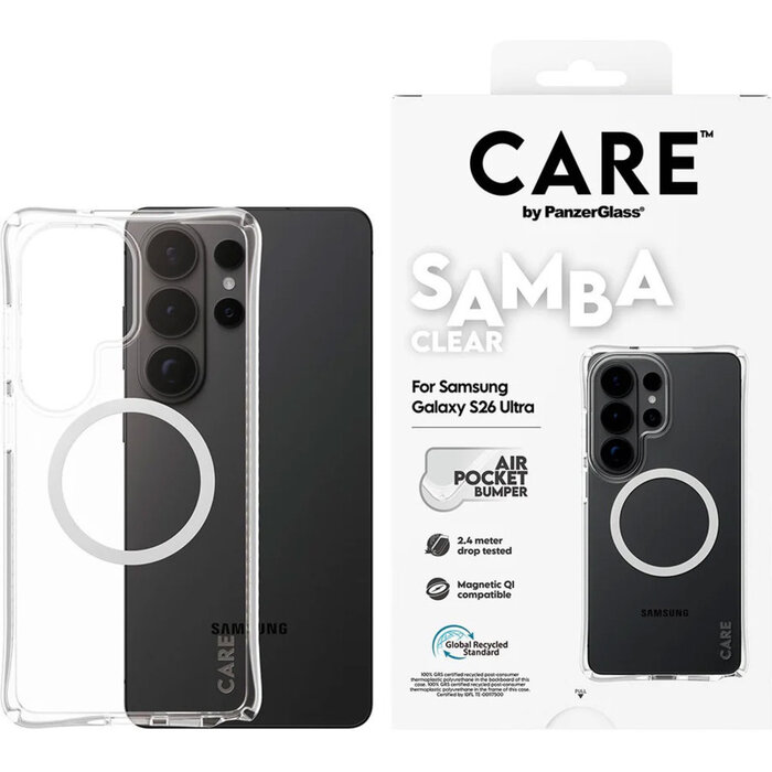 CARE by PanzerGlass CARE by PanzerGlass Samba Case Transparent w. Qi Samsung Galaxy S26 Ultra