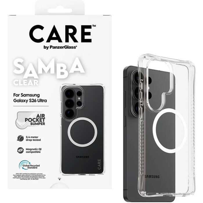 CARE by PanzerGlass CARE by PanzerGlass Samba Case Transparent w. Qi Samsung Galaxy S26 Ultra
