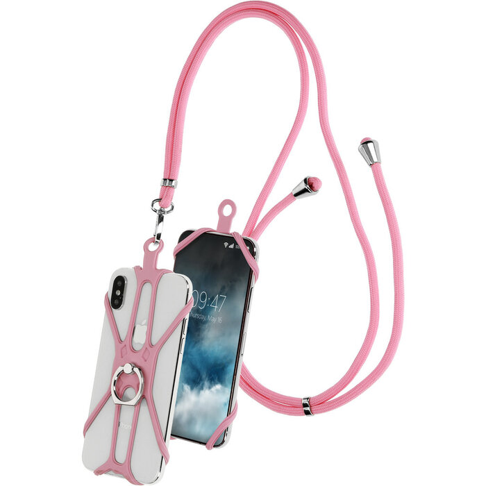Mobiparts Mobiparts Universele Phonestrap - Roze Telefoonkoord