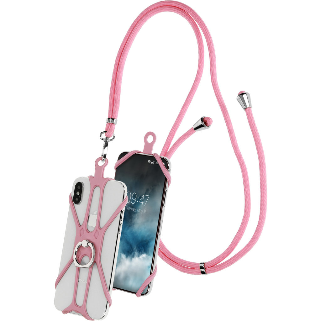 Mobiparts Mobiparts Universele Phonestrap - Roze Telefoonkoord