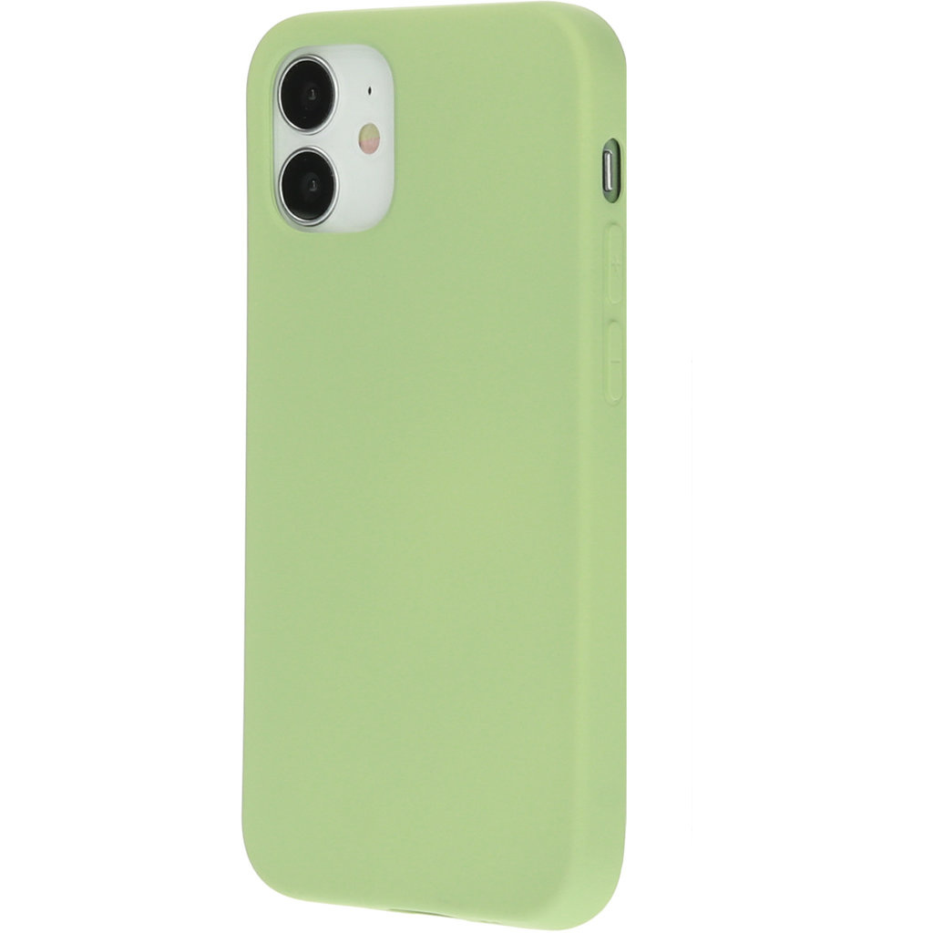 Mobiparts Mobiparts Siliconen Backcover voor Apple iPhone 12 Mini - Pistachegroen