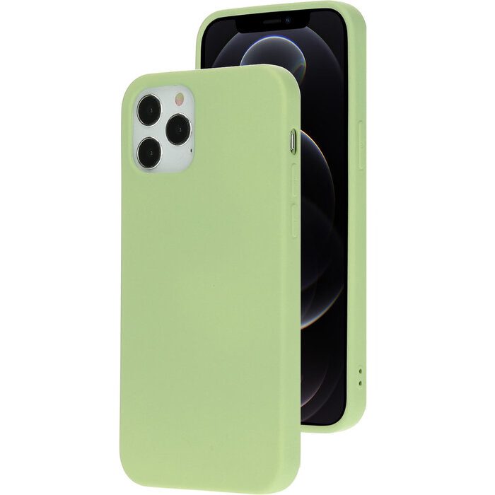 Mobiparts Mobiparts Siliconen Cover voor Apple iPhone 12 / 12 Pro - Pistache Groen