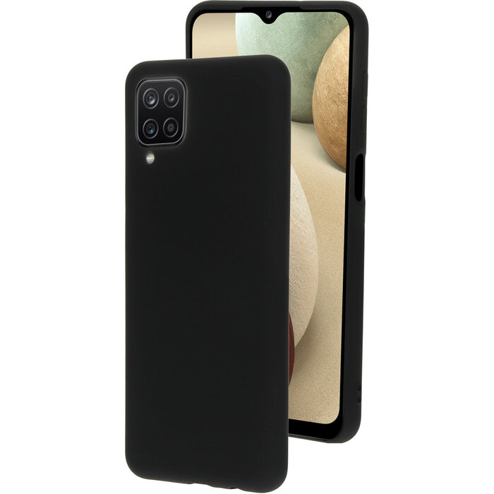 Mobiparts Mobiparts Siliconen Back Cover voor Samsung Galaxy A12 - Zwart