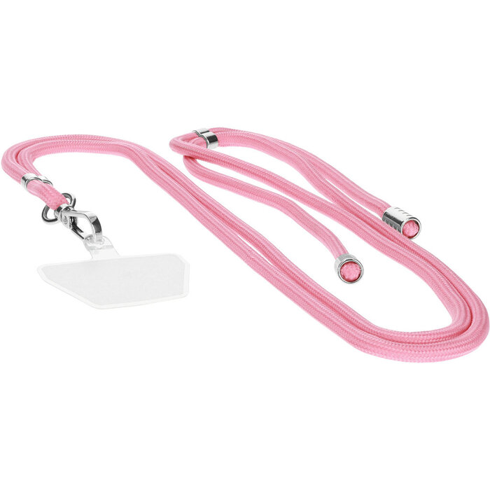 Mobiparts Mobiparts Universeel Telefoonkoord - Roze - Verstelbaar tot 1,5m