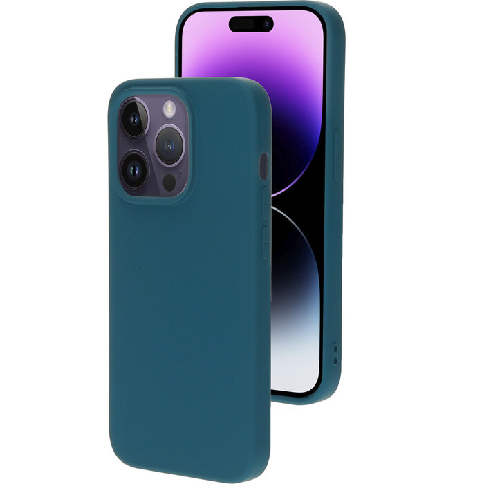 Mobiparts Mobiparts Silicone Cover voor Apple iPhone 14 Pro - Blueberry Blue