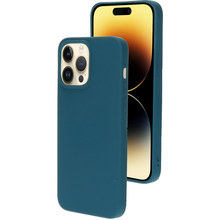 Mobiparts Mobiparts Silicone Cover voor iPhone 14 Pro Max - Blueberry Blue