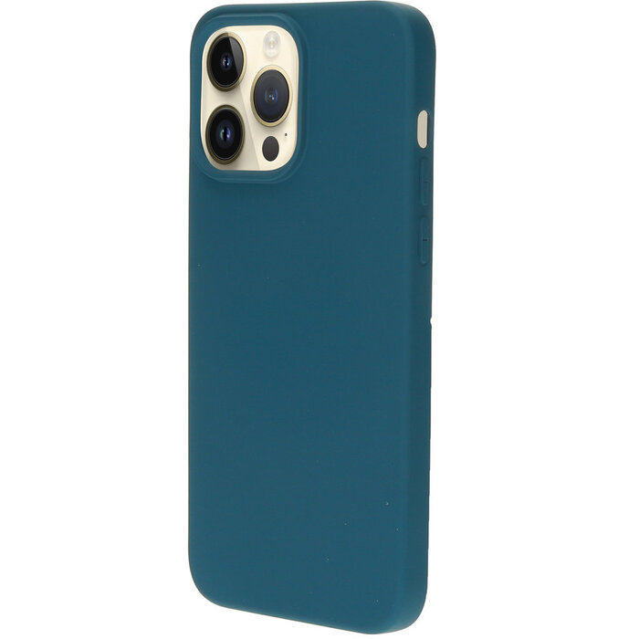 Mobiparts Mobiparts Silicone Cover voor iPhone 14 Pro Max - Blueberry Blue