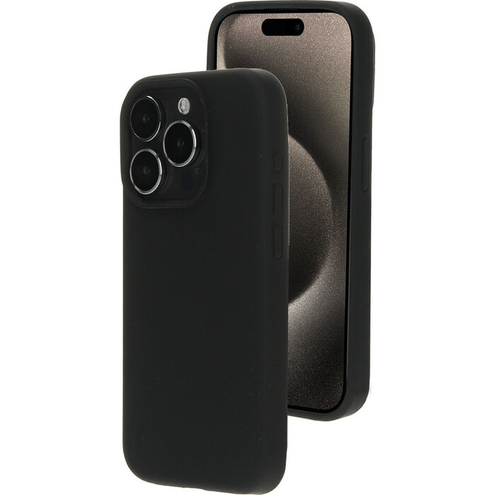 Mobiparts Mobiparts Silicone Cover voor iPhone 15 Pro - MagSafe Compatibel - Zwart