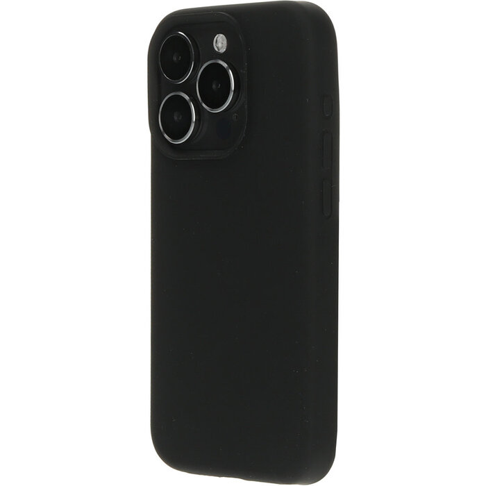 Mobiparts Mobiparts Silicone Cover voor iPhone 15 Pro - MagSafe Compatibel - Zwart