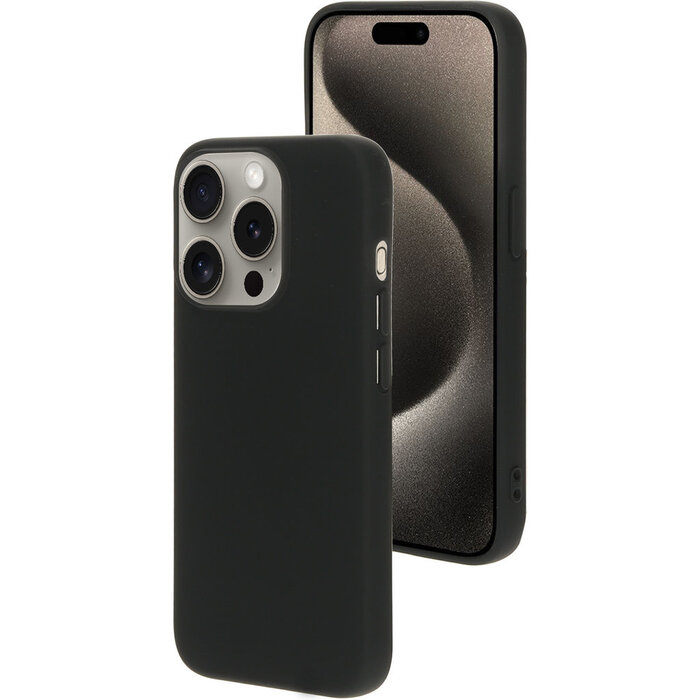 Mobiparts Mobiparts Silicone Cover voor iPhone 15 Pro - Zwart