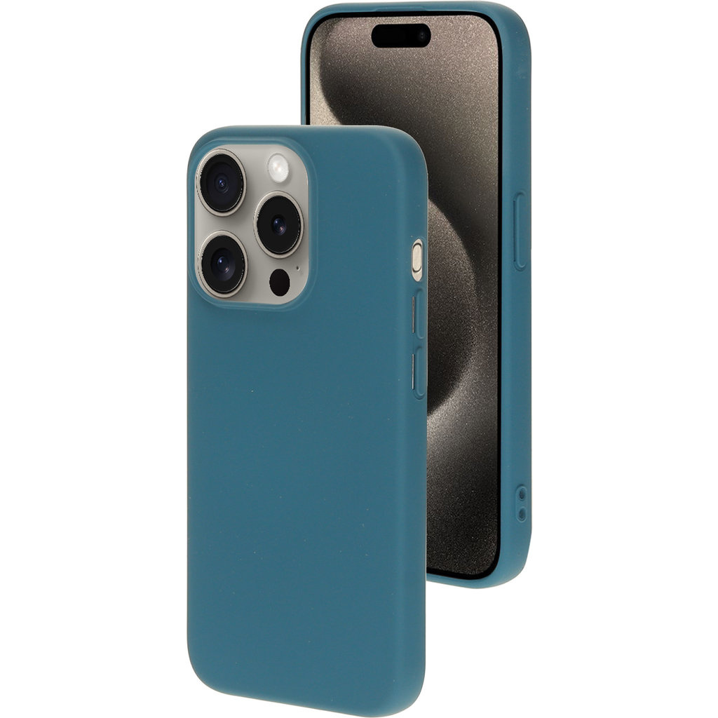 Mobiparts Mobiparts Siliconen Cover voor Apple iPhone 15 Pro - Blueberry Blue