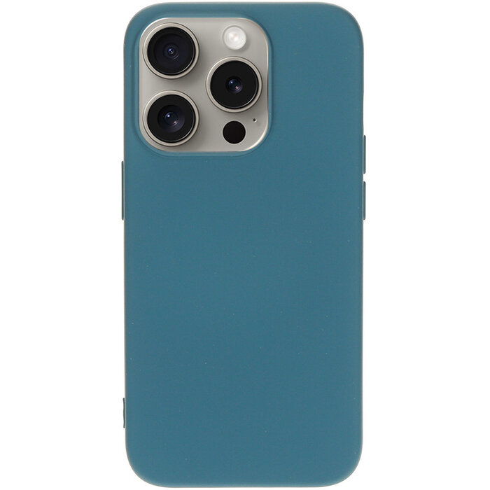 Mobiparts Mobiparts Siliconen Cover voor Apple iPhone 15 Pro - Blueberry Blue
