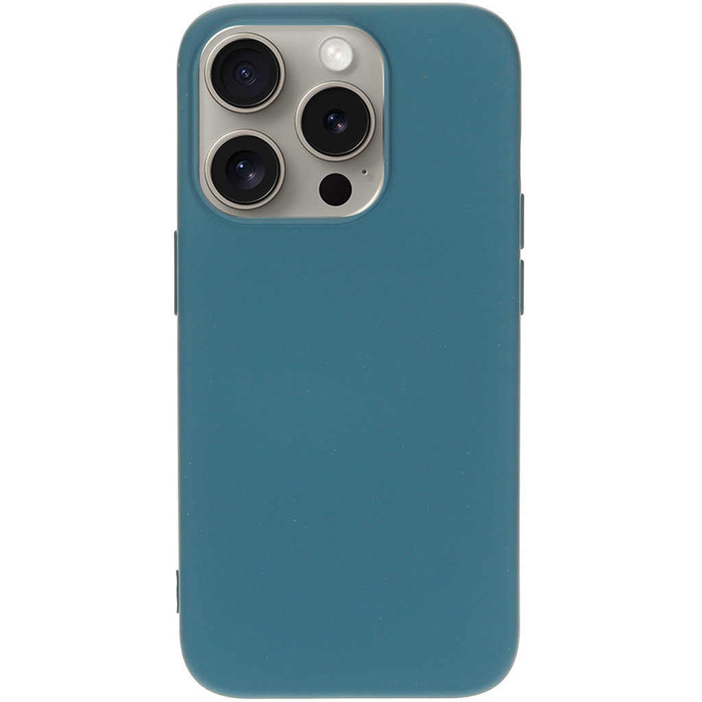 Mobiparts Mobiparts Siliconen Cover voor Apple iPhone 15 Pro - Blueberry Blue