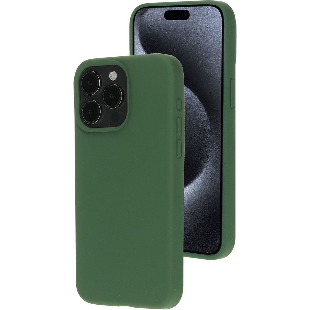 Mobiparts Mobiparts Silicone Cover voor iPhone 15 Pro Max - Forest Green