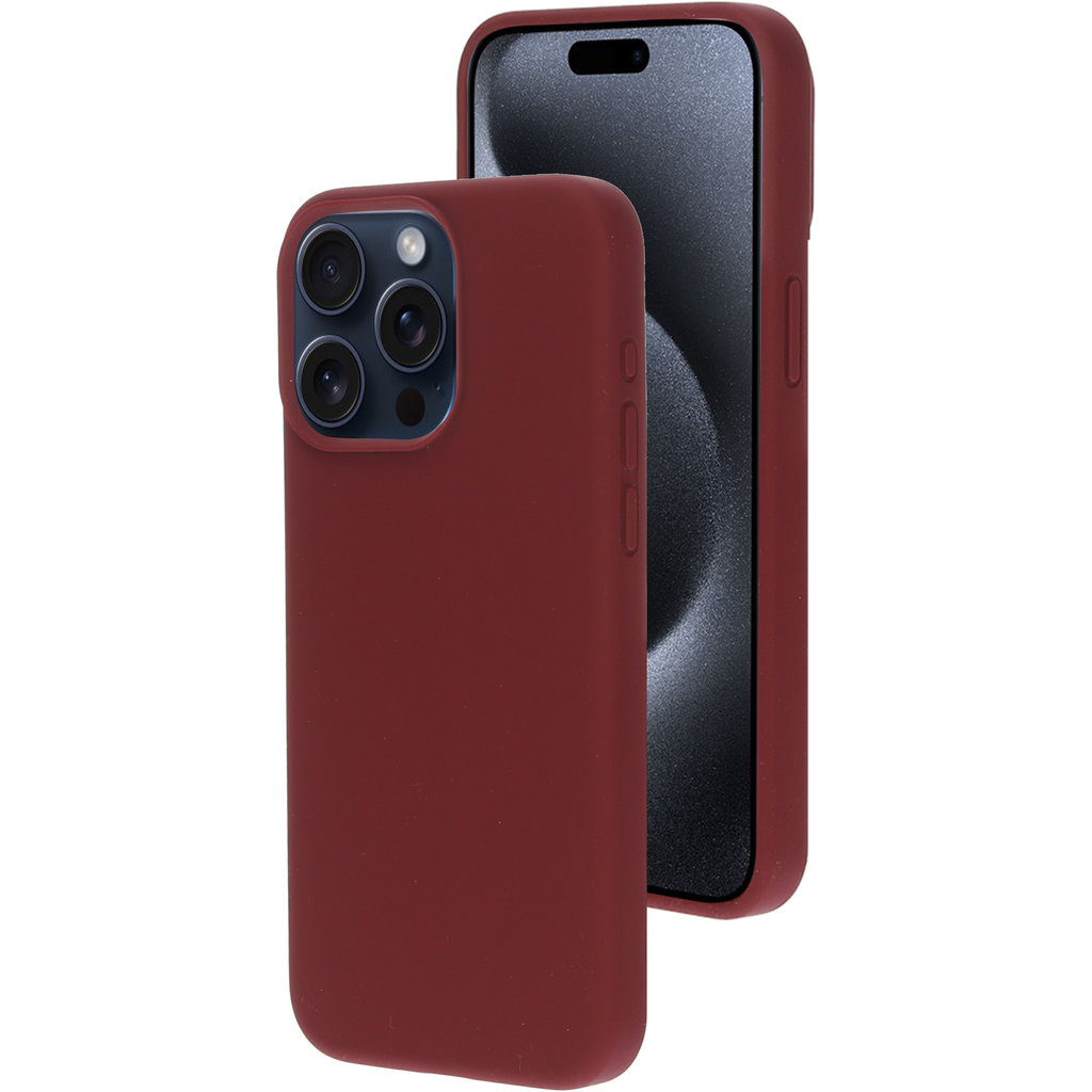 Mobiparts Mobiparts Siliconen Hoesje voor iPhone 15 Pro Max - Plum Red