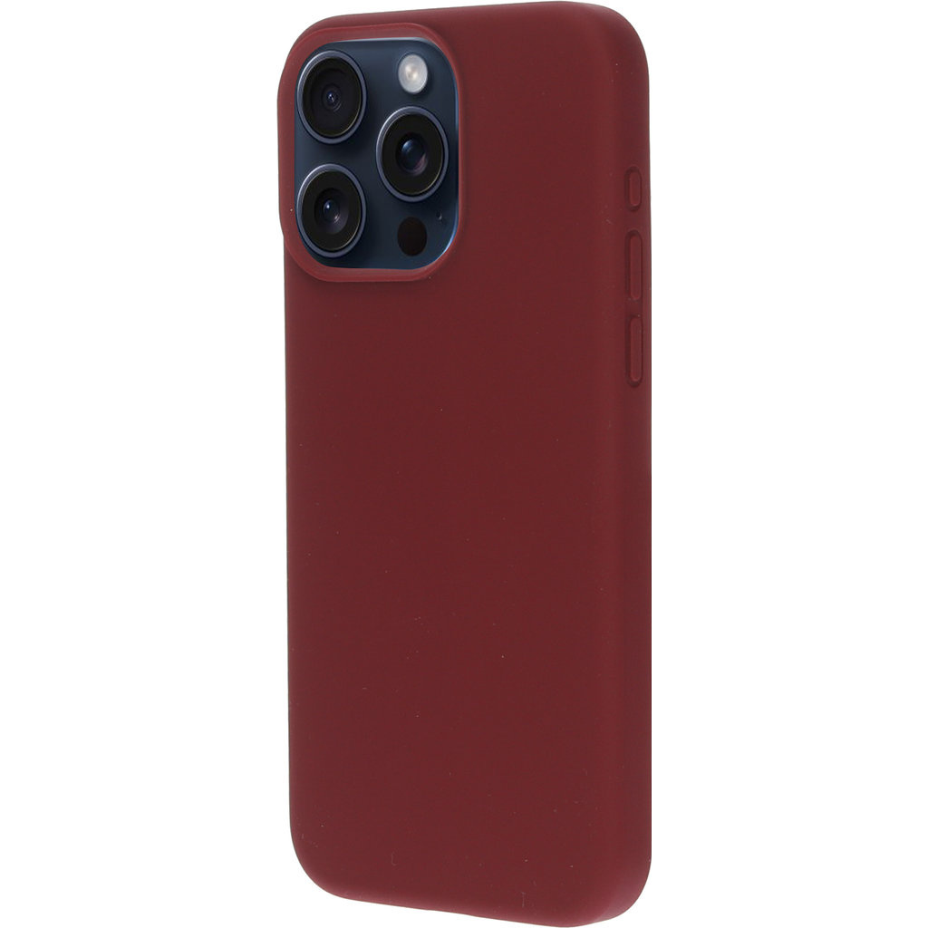 Mobiparts Mobiparts Siliconen Hoesje voor iPhone 15 Pro Max - Plum Red