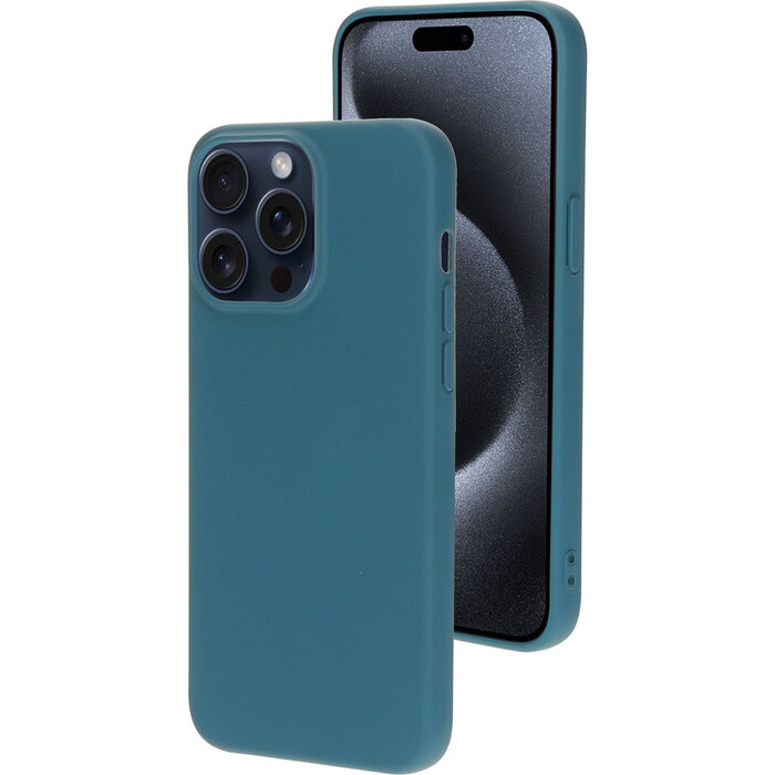 Mobiparts Mobiparts Silicone Cover voor iPhone 15 Pro Max - Blueberry Blue