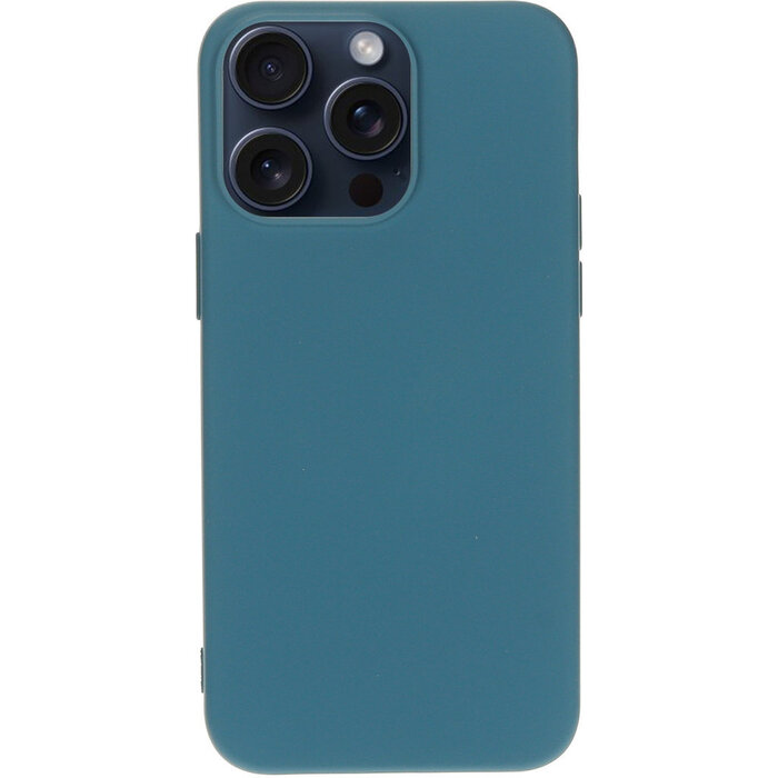 Mobiparts Mobiparts Silicone Cover voor iPhone 15 Pro Max - Blueberry Blue
